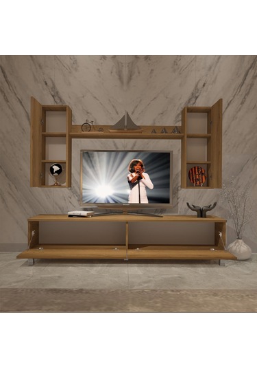 Decoraktiv Eko 7 Mdf Std Krom Ayaklı Tv Ünitesi Tv Sehpası Pera