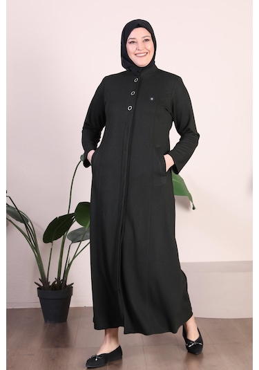 Kadın Büyük Beden 3 Düğmeli Pardesü 001