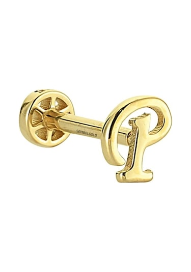Altın Piercing -P- Harf 14 Ayar Tragus