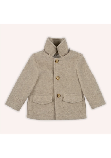 Erkek Çocuk Kapüşonlu Kaşe Kaban Bej 2421bb28001-4946 001