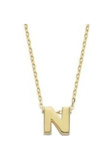 Sembolgold Altın N Harfli Taşsız Kolye