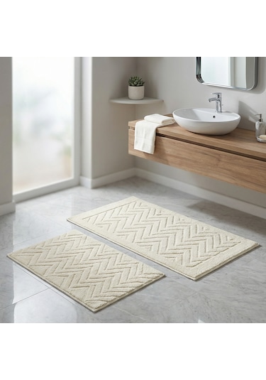 Elsim Home Zigzag Paspas Seti Krem