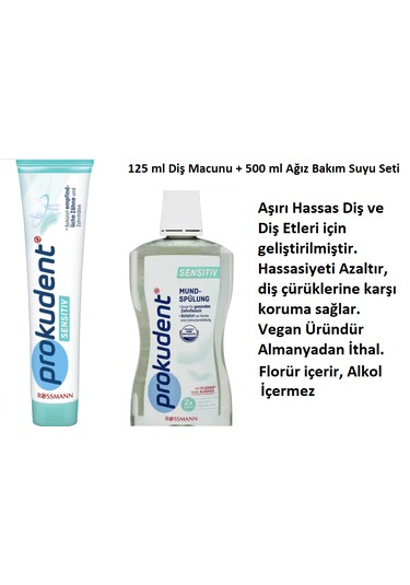 Prokudent Hassas Diş Macunu 125 ML + Sensitive Ağız Bakım Suyu 500 ML