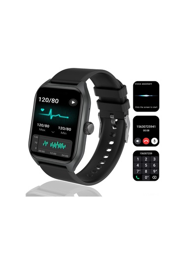 Geeroyoo Siyah Qx5 Akıllı Saat: Kan Şekerini İnvazivsiz Ölçüm, Bluetooth Arama, Kalp Atımı, Vücut Sıcaklığı Ve 100+ Spor Modu İle Sağlık İzleme