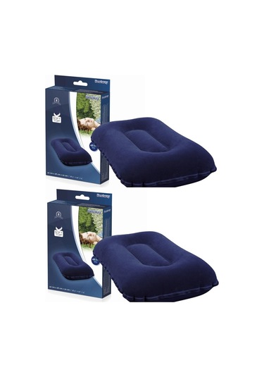 2 Adet Bestway Şişme Yastık 67121 Kadife 42 x 26 x 10 CM Mavi