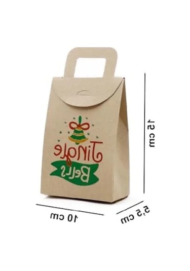 10x15 Cm Noel Ve Yılbaşı Temalı Kraft Hediye Kutusu Seti - 4 Adet