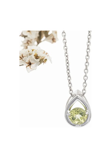 Uvelirnye Tradicii 925 Ayar Gümüş Doğal Krizoliti Damla Kolye 211838402