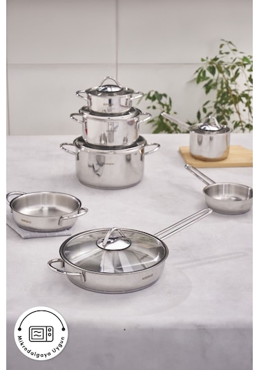 Karaca  Ada İndüksiyon Tabanlı 12 Parça Çelik Tencere Seti V2