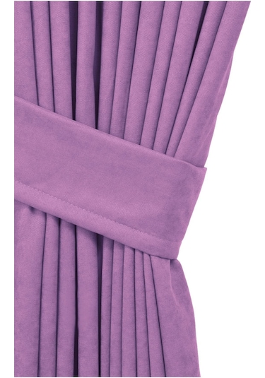 Cheap's Home Petek Dokulu Kadife Dokuma Sık 1 X 3 Pileli Fon Perde Lila