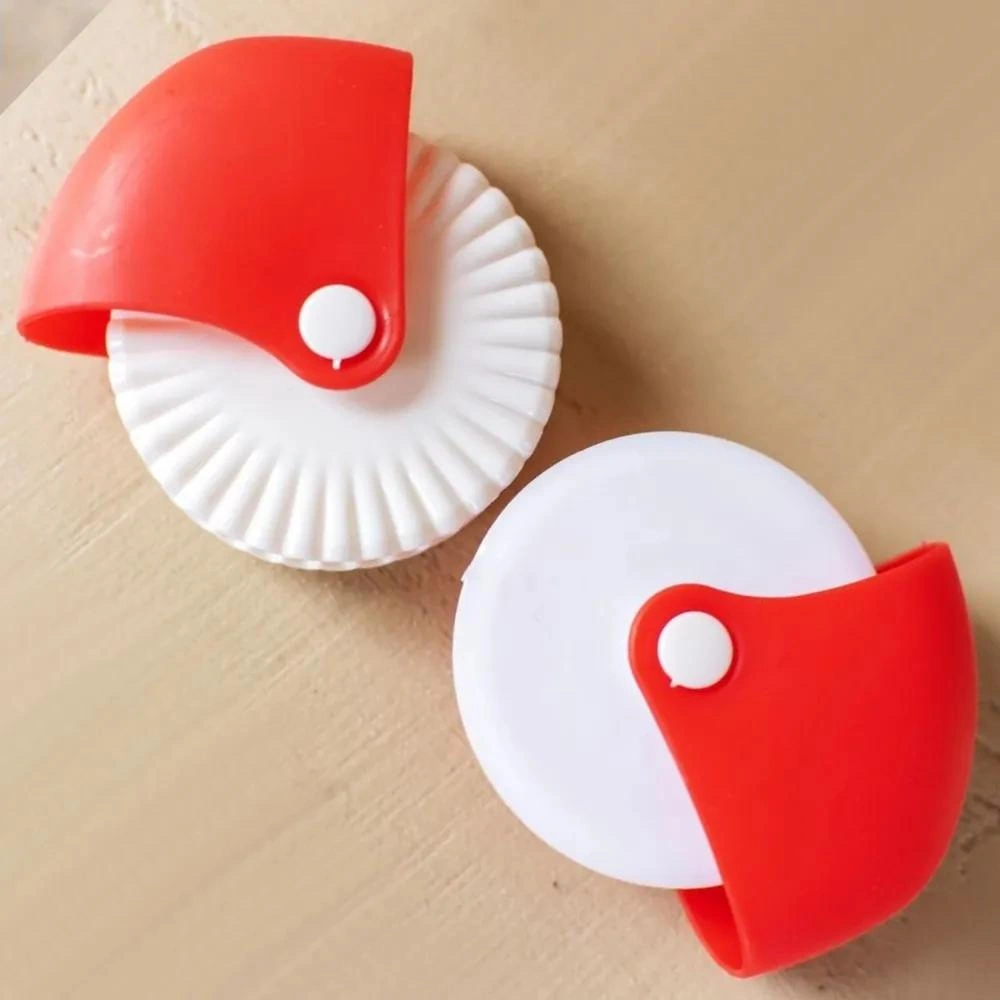 Qingmipy Manuel Pasta Kesici Seti: Dalgalı Ve Kıvrımlı Desenli Pastry Cutter, Mutfak Hamur İşleme Aracı Kırmızı