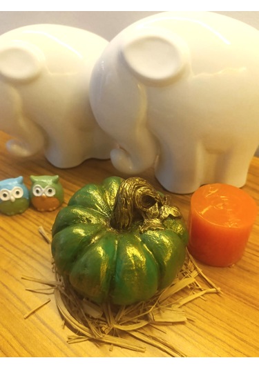 Büyük Boy El Boyaması Yeşil Kabak Biblo-dekoratif Ev Ürünü-rustik Hasat Kabak Figürü Yeşil