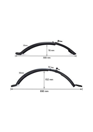 Suntek Genel Bisiklet Çamurlukları Sağlam Kolay Kurulum Siyah