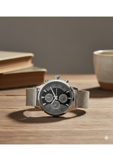 For Motion Erkek Kol Saati Gümüş Renk, Gümüş Kadran - Fm.13498fh.01, 2 Yıl Garantili Gümüş