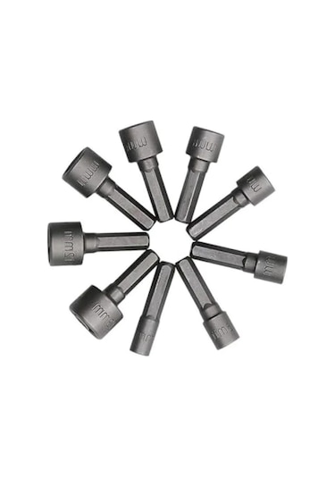 Lokma Seti, 1/4" Vidalı, Metrik Adaptör, 9 Parça