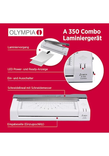 Olympia A350 Combo A3 Laminasyon Makinesi + 15 PVC Filmi