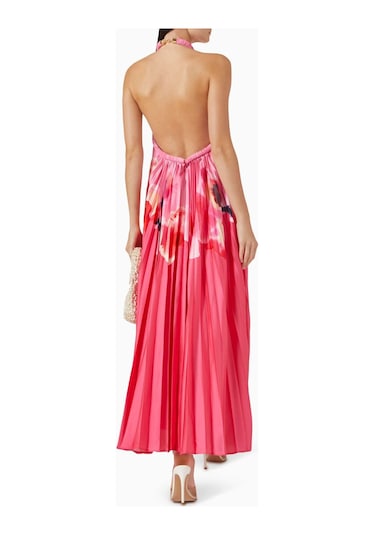 Acler Fixby Plise Maxi Elbise - - %100 Polyester - Halter Yaka Çok Renkli