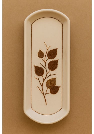 Seramık 6 Kısılık Sonbahar 14 Parca Seramık Kahvaltı Takımı Beyaz