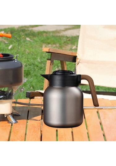 Suntek Yalıtımlı Paslanmaz Çelik Kahve Sürahisi Su Ofis Gri