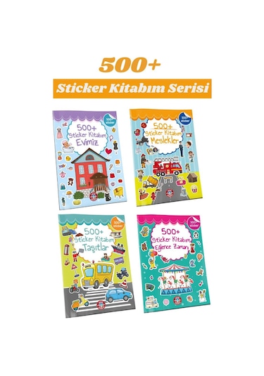 Çocuk Akademi 500+  Sticker Kitabım Serisi 4'lü Paket