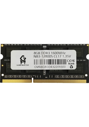 GAME MASTER 8GB 1600MHZ DDR3 LAPTOP RAM GMRN8GBDDR3