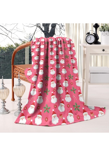 Noel Desenli 40x50 İnç Polar Battaniye, Yumuşak, Hafif Ve Kalın, Erkek, Kadın Ve Çocuk İçin Noel Baba Noel Şeker