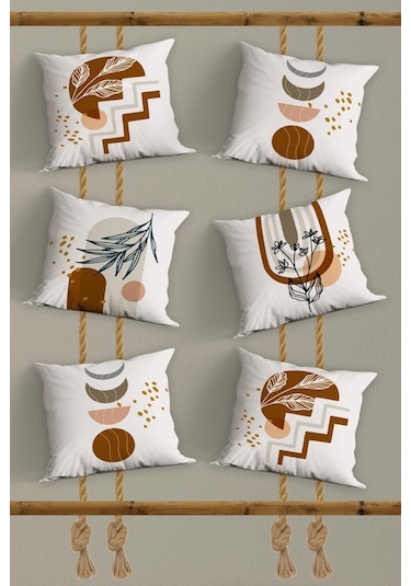 Belle Benoit Baskılı Dekoratif 6'lı Koltuk Kırlent Kılıfı Desen17