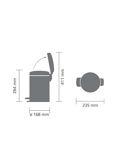 Brabantia Çöp Kutusu Newicon Pedallı 3 Lt Matt Black