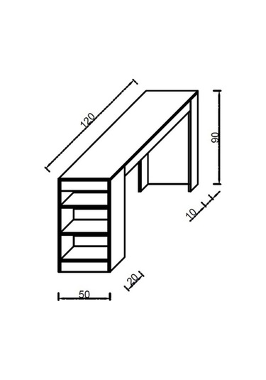 Shelfy Bar Raflı Yemek Masası Beyaz Beyaz
