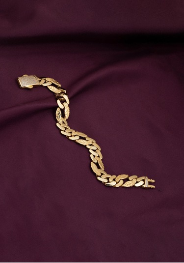 Bilezikci Yaprak Modelli 14 Ayar Altın Gurmet Bileklik Sarı Altın