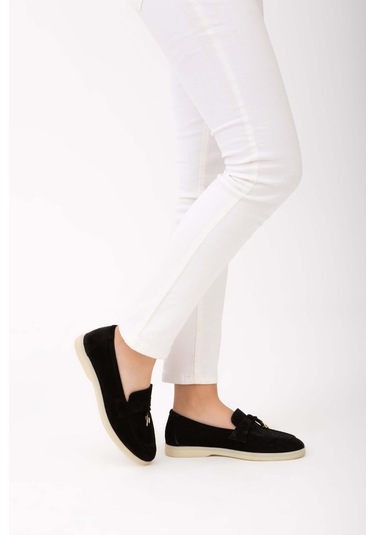 Tamer Tanca Kadın Hakiki Deri Siyah Loafer Ayakkabı 902 2015 Bn Ayk Y22 Sıyah Siyah