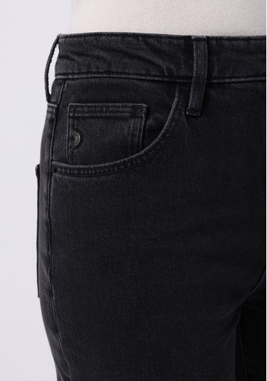 Colins Straight Fit Yüksel Bel Düz Paça Kadın Siyah Jean Pantolon Cl1076565 Q1.v1 Dn43755 Denim