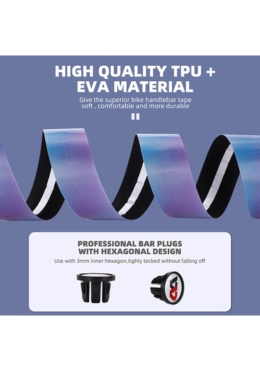 Hombey Bisiklet Tutamak Bandı Mor Tpu+eva, Zilcikli Dämpfungs- Und Rutschfester Griff, 2 Rollen + 1 Çift Tutamak Tıkanıcısı, Spor Bisiklet Erişimi Mor