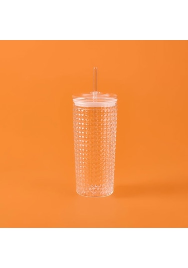 Mien Pipetli Cam Bardak - Şeffaf - 550 Ml Şeffaf