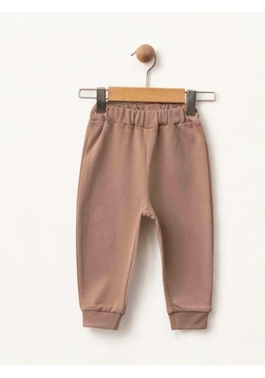 Erkek Bebek Dinazor Baskılı Organik Eşofman Takım-15481 Kahverengi