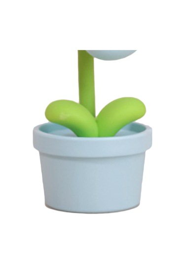 Çocuklar İçin Çiçek Gece Lambası Yumuşak Işık 360 Derece Bükülebilir Pille Çalışan Yatak Başı Lambaları Oturma Odası İçin Mavi