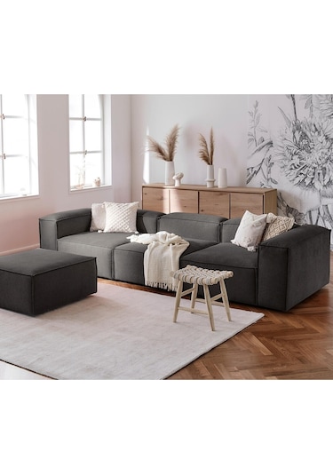 Relax Soft 4 Modül Köşe Takımı Antrisit-kahve Keten 650 Antrisit