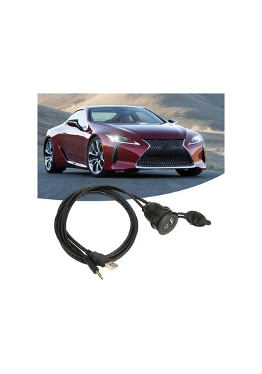 Kangvka Usb 2.0 3.5mm Aux Ertelenmiş Kablosu, Araba-motosiklet-tekne İçin Su Geçirmez, Gömülü Tasarım, Dayanıklı Pc Malzeme, 1m Uzunluk