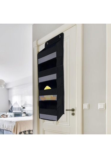 Pazly Suntek Derin Cepler Kapı Askılı Ayakkabı Rafı Ve Dolap Askısı Siyah Diğer