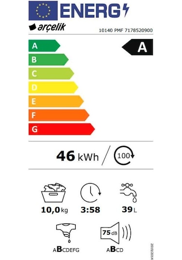 Arçelik 10140 PMF 1400 Devir 10 KG Çamaşır Makinesi