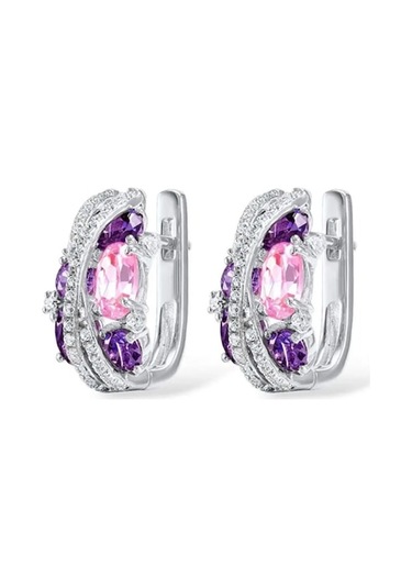 My Topped Luks Mavi Kübik Zirkonya Küpe - Düğün-parti Aksesuarı, Hediye İdeal