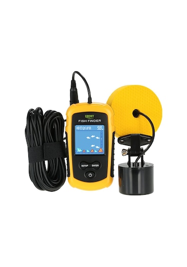 Lucky Lcd Renkli Ekran Taşınabilir Kablolu Balık Bulucu 100m Derinlik Aralığı Sonar Eko Sesleri Balık Bulucu