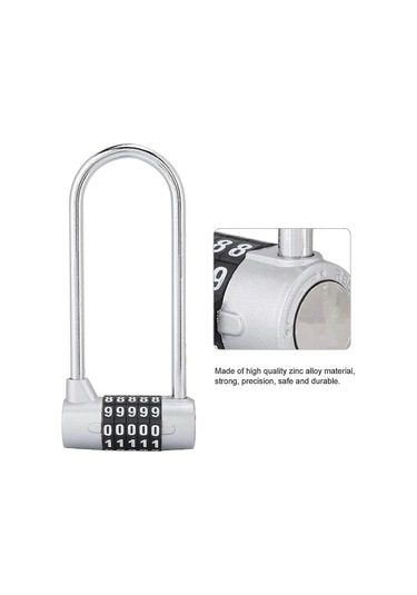 Haneli Şifreli Asma Kilit Alaşımlı Güvenlik U Şeklinde Kod Kilidi