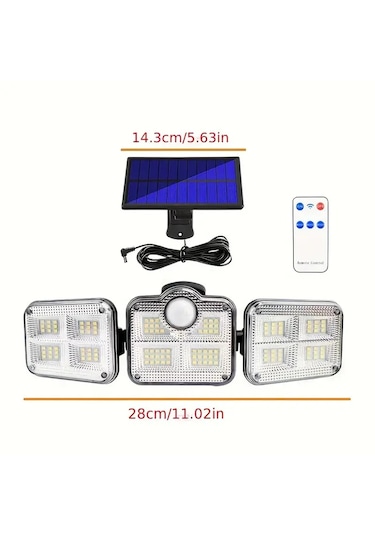 Mrs Solar Hb-300 Model 122 Ledli Solar Güneş Enerjili Kumandalı H