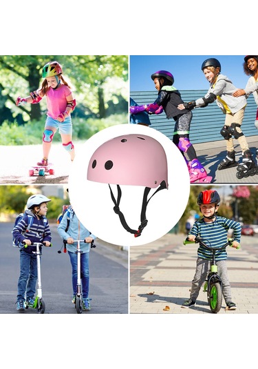 Neevoyu Çocuklar İçin Kaykay Ve Scooter Kaskı - Abs+eps Malzeme, Darbe Dayanıklı, Havalandırmalı Pembe