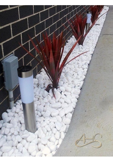 Ahs Beyaz Dolomit Taş 25 Kg 4-6 Cm Dere Çakıl Taşı Bahçe Peyzaj Süs Taşı Saksı Teraryum Akvaryum Taşı