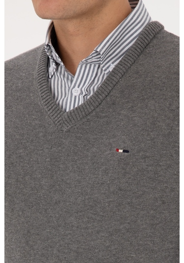 U.s. Polo Assn. Erkek Gri Melanj Kazak /triko 50313668-vr086 Gri Melanj