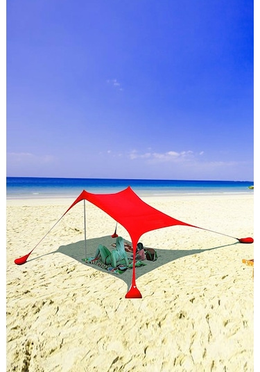 Bundera Markise Kırmızı Plaj Bahçe Gölgelik Tente 230 x 170 CM Kırmızı