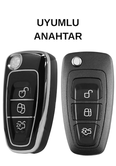 Ford Focus Fiesta Mondeo Kuga Transit Connect Custom Galaxy 3 Buton Nano Anahtar Kılıfı