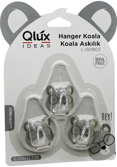 3pcs Koala Askı Şeffaf Askı Yapışkanlı Montaj 5311 Renkli
