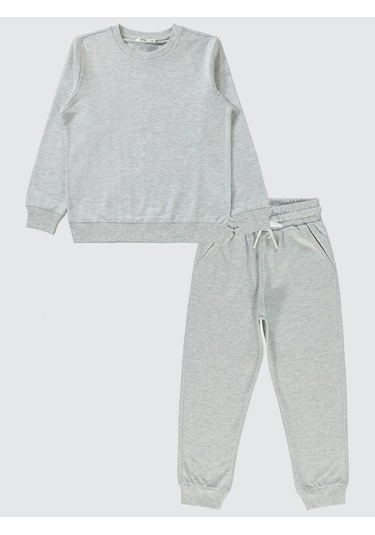 Civil Unisex Çocuk Eşofman Takımı 6-9 Yaş Karmelanj Karmelanj Gri